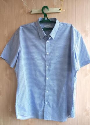 Xl/ smog slim fit рубашка летняя в принт с коротким рукавом сорочка теніска