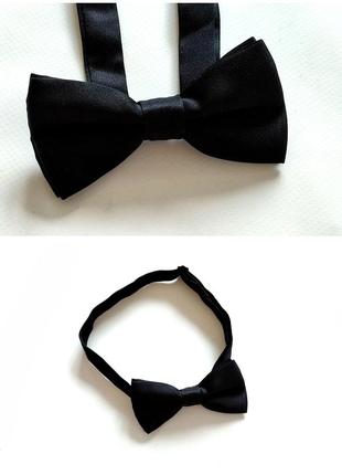 Галстук атласная бабочка галстук черный мужской для фотосессии базовый глянцевый silk seta seta классический