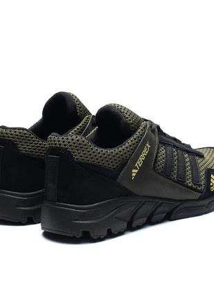 Чоловічі кросівки літні сітка adidas terrex  green хакі6 фото