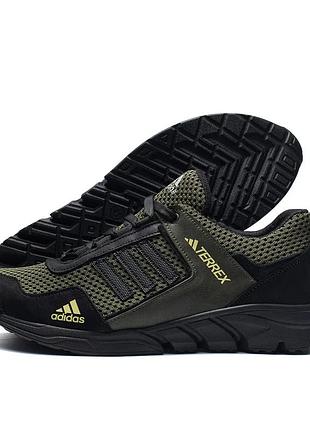 Чоловічі кросівки літні сітка adidas terrex  green хакі8 фото