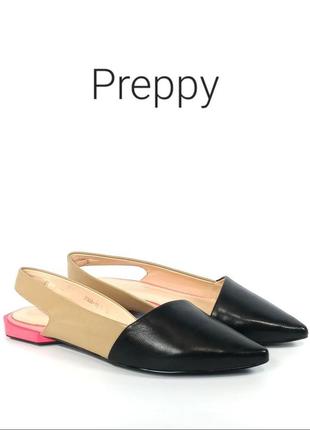 Кожаные женские туфли слингбэки preppy оригинал