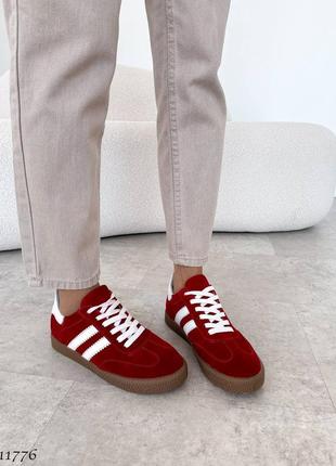 Premium! женские замшевые красные кеды весенние кроссовки натуральная замша весна осень1 фото