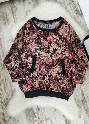 Женская шифоновая блуза в цветочный принт бершка