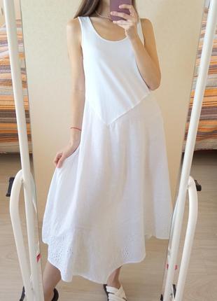 Біла сукня бавовна,льон