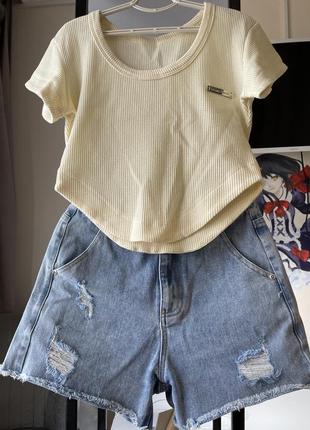 Комплект шорты и футболка топ для девочки 12-14 лет костюм для девочки