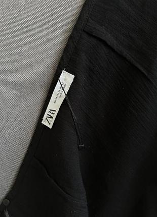Черная юбка-миди zara, юбка на запах zara8 фото