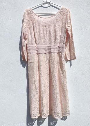 Винтажное ажурное розовое котоновое платье &hübsch германия