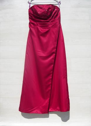 Вечернее длинное красное платье с корсетом berkertex emily fox