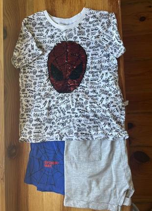 Комплект для хлопчика 4-6 років, футболка спайдермен та 2 шортів h&m