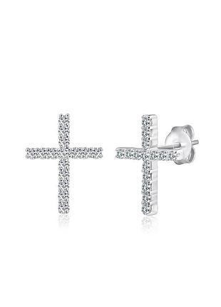 Серебряные серьги с фианитами