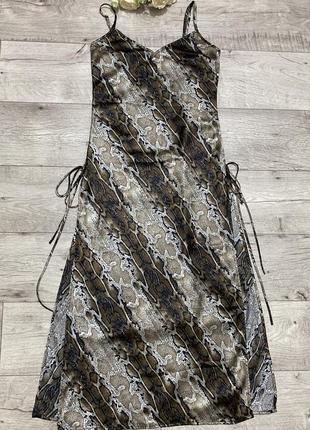 Питоновое платье в бильевом стиле/комбинация со шнуровкой, р.m-l