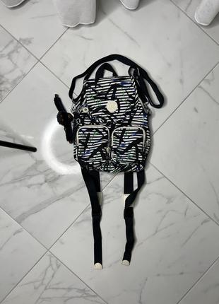 Kipling firefly up small backpack bamboo stripes rrp