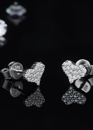 Срібні сережки з діамантами муассанітами
