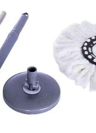 Комплект для мытья полов швабра с автоматическим отжимом 10л spin mop 360, набор для уборки дома,5 фото