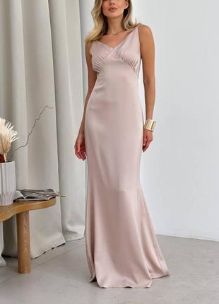 Платье комбинация длинная итальянский шелк-сатин lux качество на брителях беж молоко лиловая черная