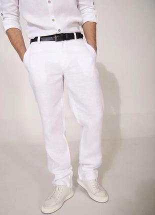 Брюки брюки мужские натуральные белые лен штаны джоггеры лето тренд брендовые