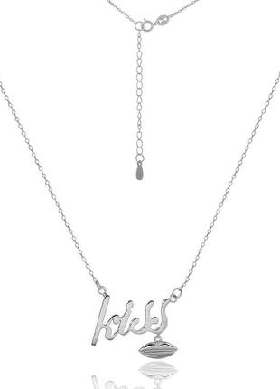 Срібне кольє родоване, розмір 42 см x 0,1 см, вага: 3.3 г