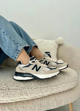 Жіночі кросівки new balance 990 beige нью беланс бежевого кольору