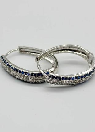 Серебряные серьги с фианитами