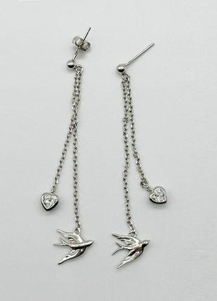 Срібні сережки зі вставкою swarovski zirconia