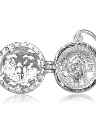 Серебряный подвес с фианитами "икона спаса нерукотворного"