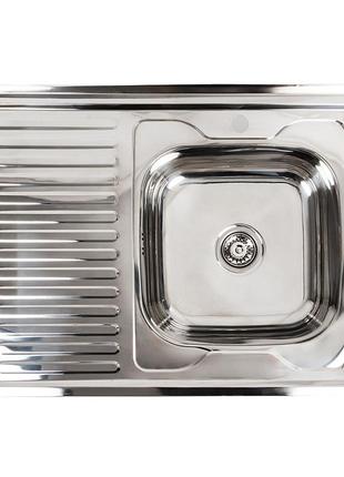 Кухонна мийка з нержавіючої сталі platinum 8060 r поліровка (0,7/160 мм)