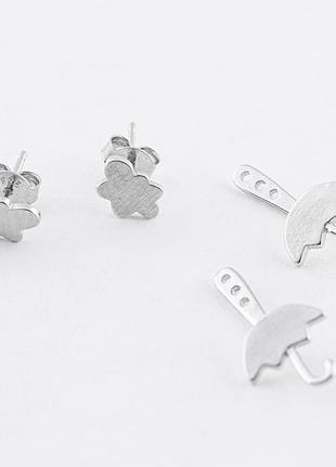 Серебряные серьги покрытые родием