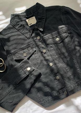 Чорна джинсова куртка, джинсівка asos