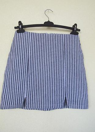 Мини юбка в полоску маленькие разрезы от hollister