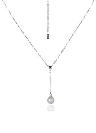 Срібне кольє з перлами