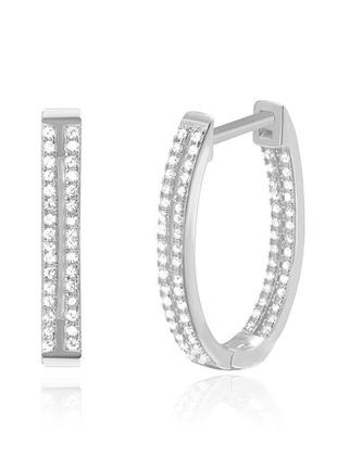 Серебряные серьги с фианитами