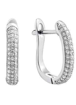 Срібні сережки з фіанітами