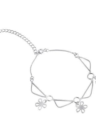 Срібний браслет з підвісами, розмір 16,5 см x 5 см, вага: 2.5 г