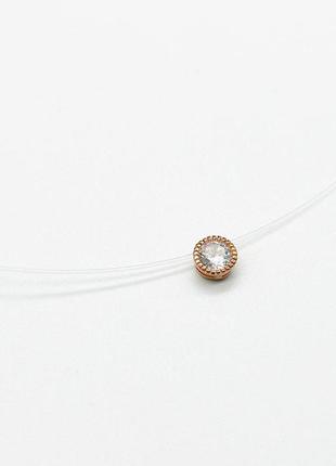 Серебряное колье 875 с фианитами