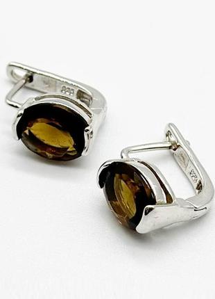 Серебряные серьги с фианитами