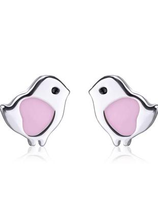 Срібні сережки з емаллю