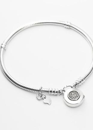 Серебряный браслет с белыми фианитами