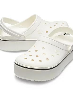 Crocband platform clog white жіночі сабо крокс