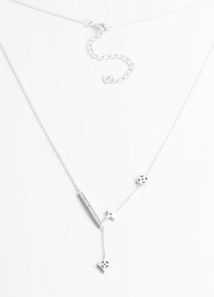 Серебряное колье с белыми фианитами