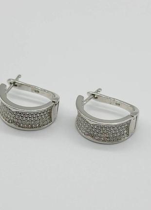 Серебряные серьги в стиле "bvlgari" с фианитами