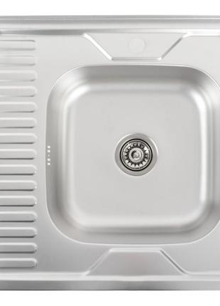 Кухонная мойка из нержавеющей стали platinum декор 6060 r (0,7/160 мм)