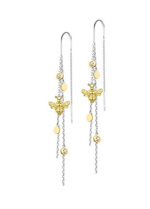 Срібні сережки покриті позолотою 585 °