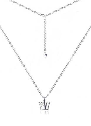 Срібне кольє родоване, розмір 40 см x 0,1 см, вага: 1.8 г