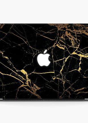 Чехол пластиковый для apple macbook pro / air черный мрамор (marble black) макбук про case hard cover матово-білий3 фото