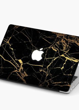 Чехол пластиковый для apple macbook pro / air черный мрамор (marble black) макбук про case hard cover матово-білий