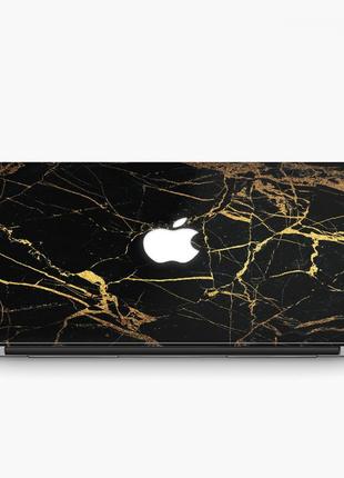 Чехол пластиковый для apple macbook pro / air черный мрамор (marble black) макбук про case hard cover матово-білий2 фото