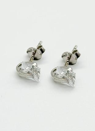 Серебряные серьги с фианитами