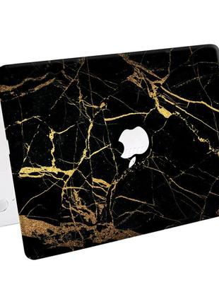 Чехол пластиковый для apple macbook pro / air черный мрамор (marble black) макбук про case hard cover матово-білий5 фото