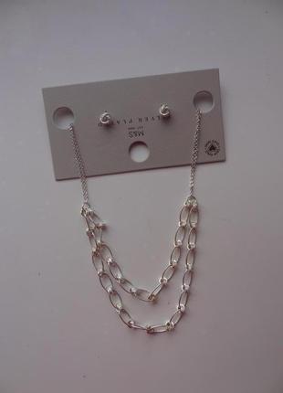 Marc spencer silver plated набор серебряного ожерелья