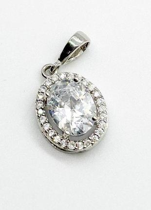 Срібна підвіска з фіанітами